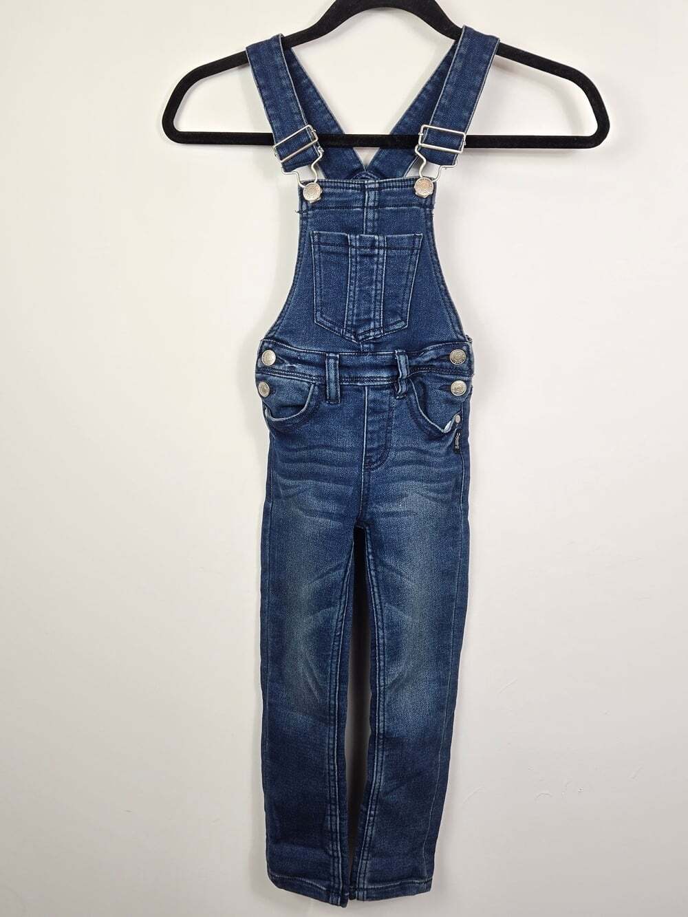 Silver Jeans Dark Blue Denim Overalls 5T Soft Skinny Leg Coveralls Snap Buttons